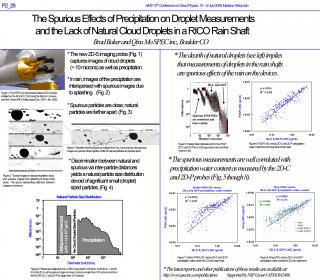The spurious effects of precipitation on droplet measurements and the lack of natural cloud droplets in a RICO rain shaft